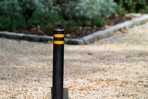 Security barrier post in drive