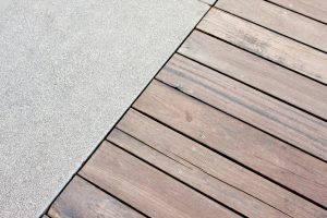 Floor with concrete and deck.